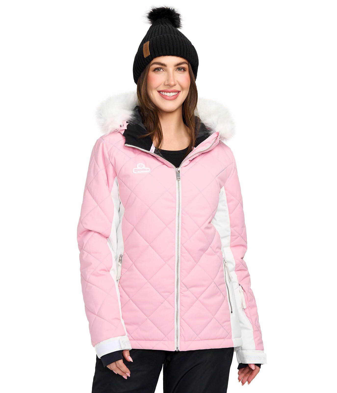 Tipsy Elves Chaquetas de esquí para mujer, ropa de abrigo de esquí con capucha e impermeable para adultos
