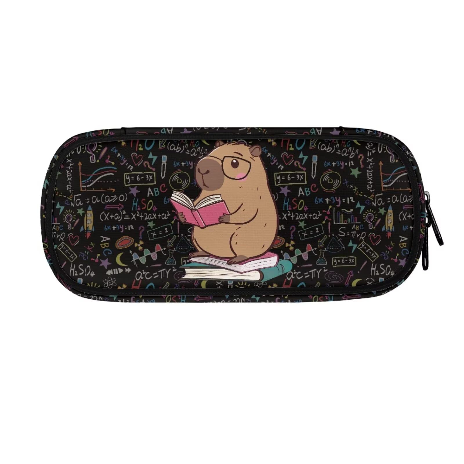 ASQVTIFE Capybara Pencil Bags with Zipper for Little Girls Kawaii Capybara Big Pencil Pouch 4-Hole Binder Mesh Zipper Case Pen Bag Pocket Student Stationery Bag — image 1