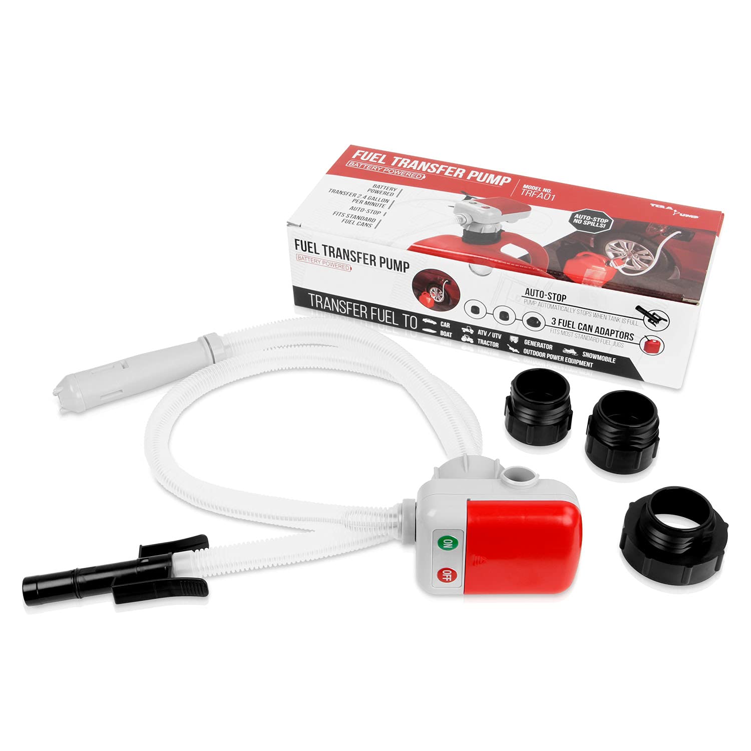 Save Your Back Wet Resistant 4AA Battery Cover Powered Fuel Transfer Pump for Car, Truck, Vehicle, L