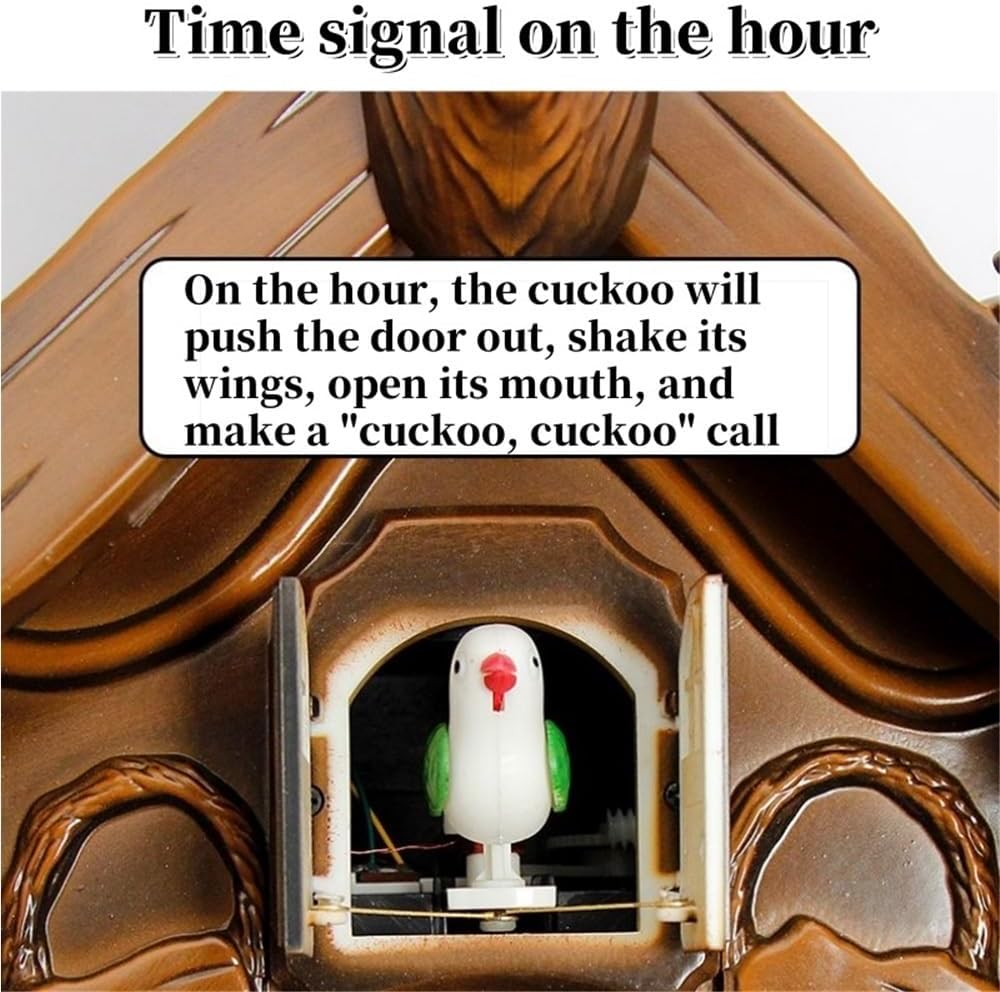 Cuckoo Clocks with Pendulum and Chiming Function, Retro Deer Head Wall Clock, Decorative Coo Coo Clock for Living Room, Bedroom, Wall Clocks Battery Operated(Black)