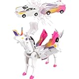 Unicorn Transforming Car，Transformation Toy with Collision Transforming Car ，for Unicorn Toys for Girls Age 4-6 &vert;Party Gift for Birthday&comma; Christmas &lpar;Dazzle Pink&rpar;