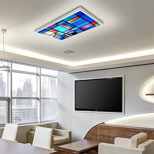 Miniatura 7 de Paquete de 4 cubiertas de luz fluorescente para luz de techo, coloridos filtros de luz de acrílico para ventana para aula, oficina, hogar, cubierta