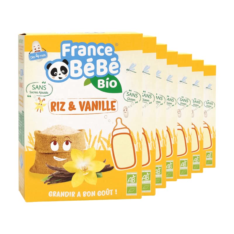 FRANCE BéBé BIO - Céréales BIO Riz Vanille pour Bébé dès 4 mois- Lot 7 x 200g