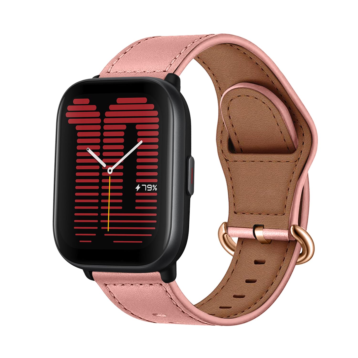 20mm Correas para Amazfit Active 2/Amazfit Active/Amazfit GTR Mini/GTS 4/GTS 4 Mini, Cuero de Repuesto Correa, Cierre de Acero Inoxidable Correas para Amazfit GTS 3/Bip 3/Bip 3 Pro - Rosa