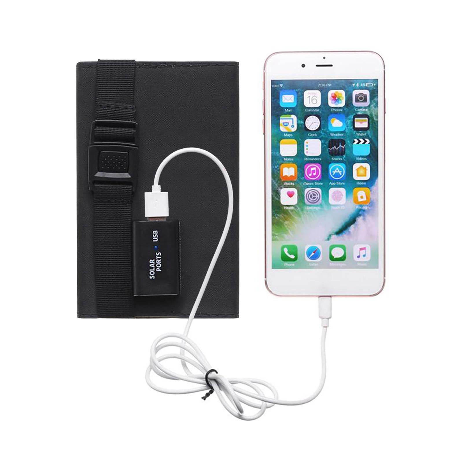 Chargeur de panneau solaire portable 20 W, panneau solaire imperméable et pliable pour camping, randonnée, sac à dos - Camouflage