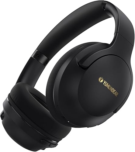 YUMONDEAR Bluetooth Headphones Over Ear, 80 Hrs Playtime Wireless Headphones with ENC Mic, Deep Bass EQ, Foldable Comfort for Travel, Gym & Commuting, Stocking Stuffers