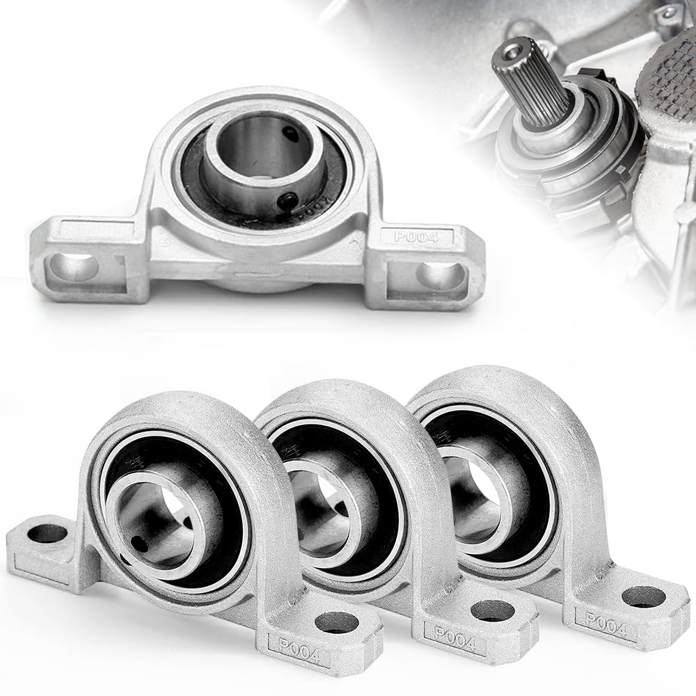 4 Pièces KP004 Palier Roulement, 20mm Roulements de Bloc d'oreiller Roulement à Billes Palier d'Arbre en Alliage de Zinc Machine d'arbre d'essieu Bloc à Roulement à Billes Roulements à Billes