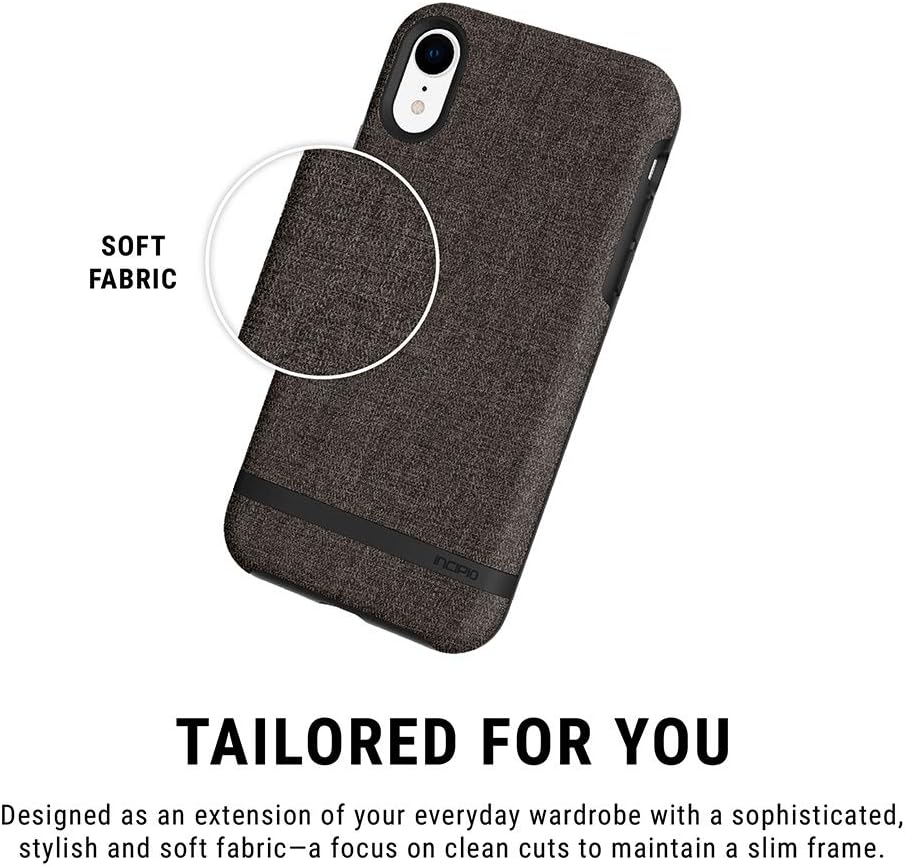 Incipio Esquire Series Case for iPhone XR (6.1") with Soft Premium Fabric and Anti-Slip Grip - Carnaby Gray