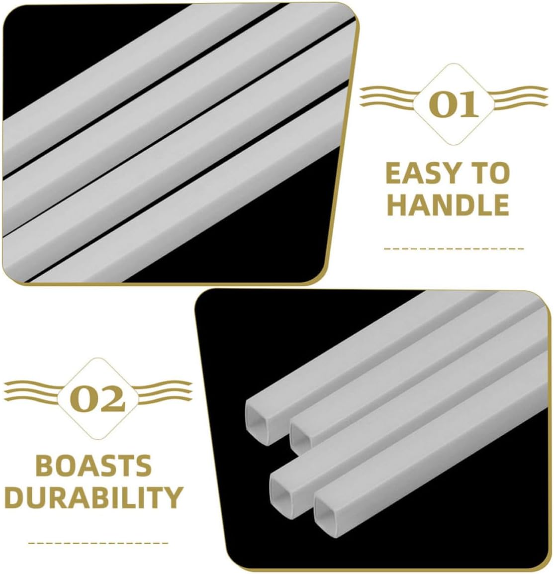 Yardwe Abs Hollow Square Tubes Plastic Tubing 20pcs for DIY Handmade Models Sturdy Construction with Convenient Wire Management and Sand Table Materials for Craft Projects