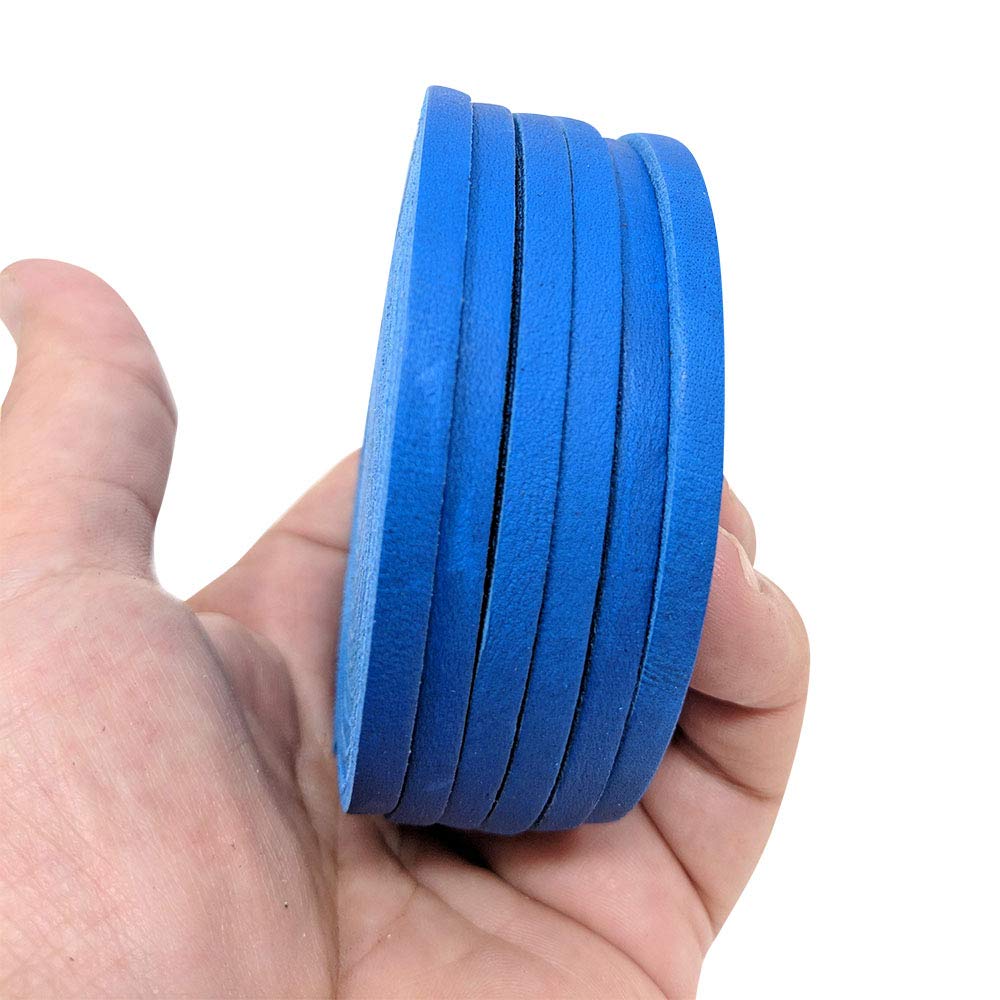 TOFL Lot de 6 bandes de dentelle pour gants de baseball et de réparation – Bleu roi | Lacets plats en cuir de vache de 183 cm pour gants de baseball et softball, gants de récupération et restauration