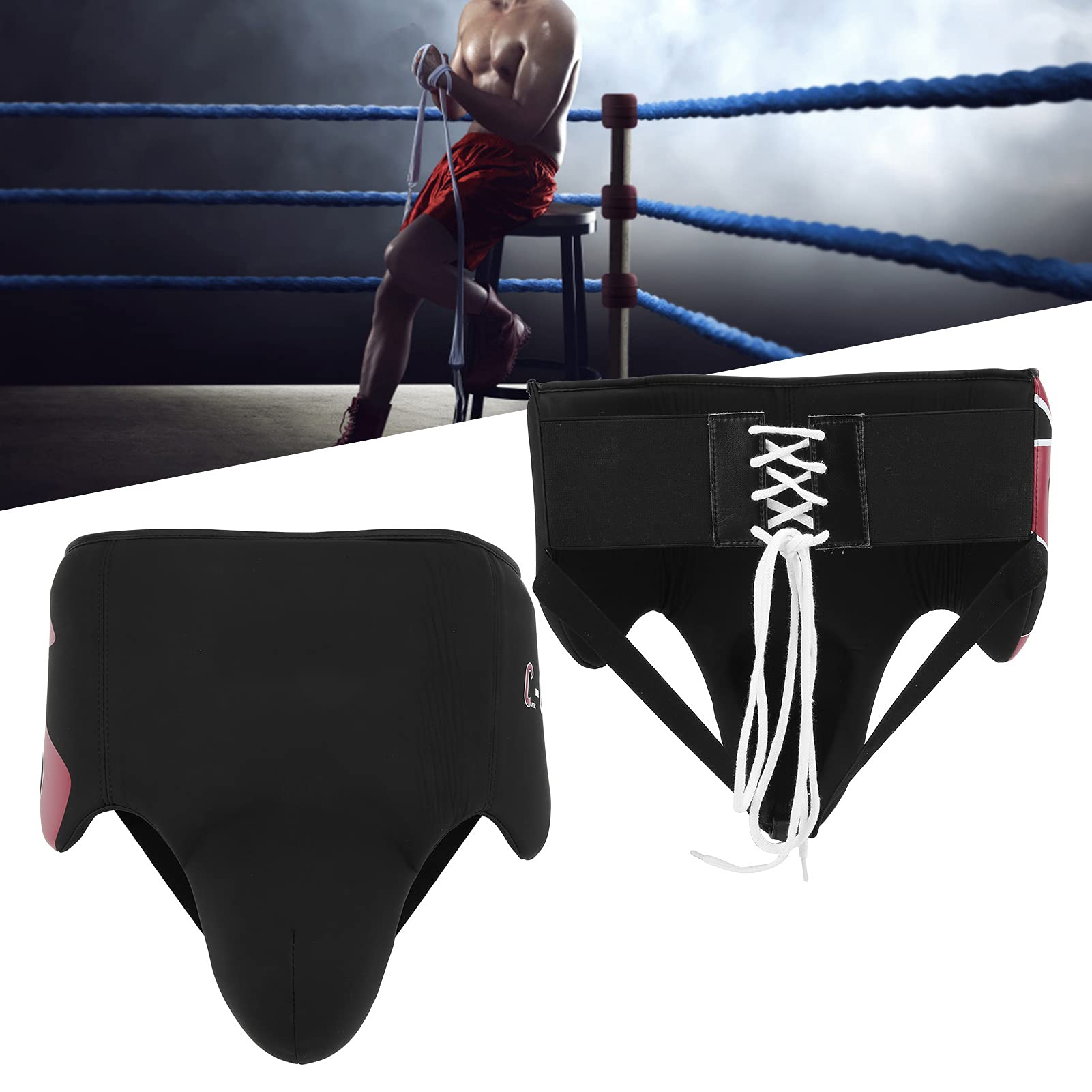 HERCHR Protezione Inguinale da Uomo, Protezione Inguinale per Boxe, Muay Thai, Kickboxing E Allenamento MMA, Protezione Addominale per Karate E Taekwondo