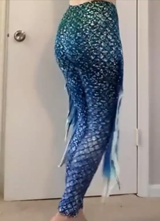 TiaoBug Dames zeemeerminnenbadpak wetlook badmode vis