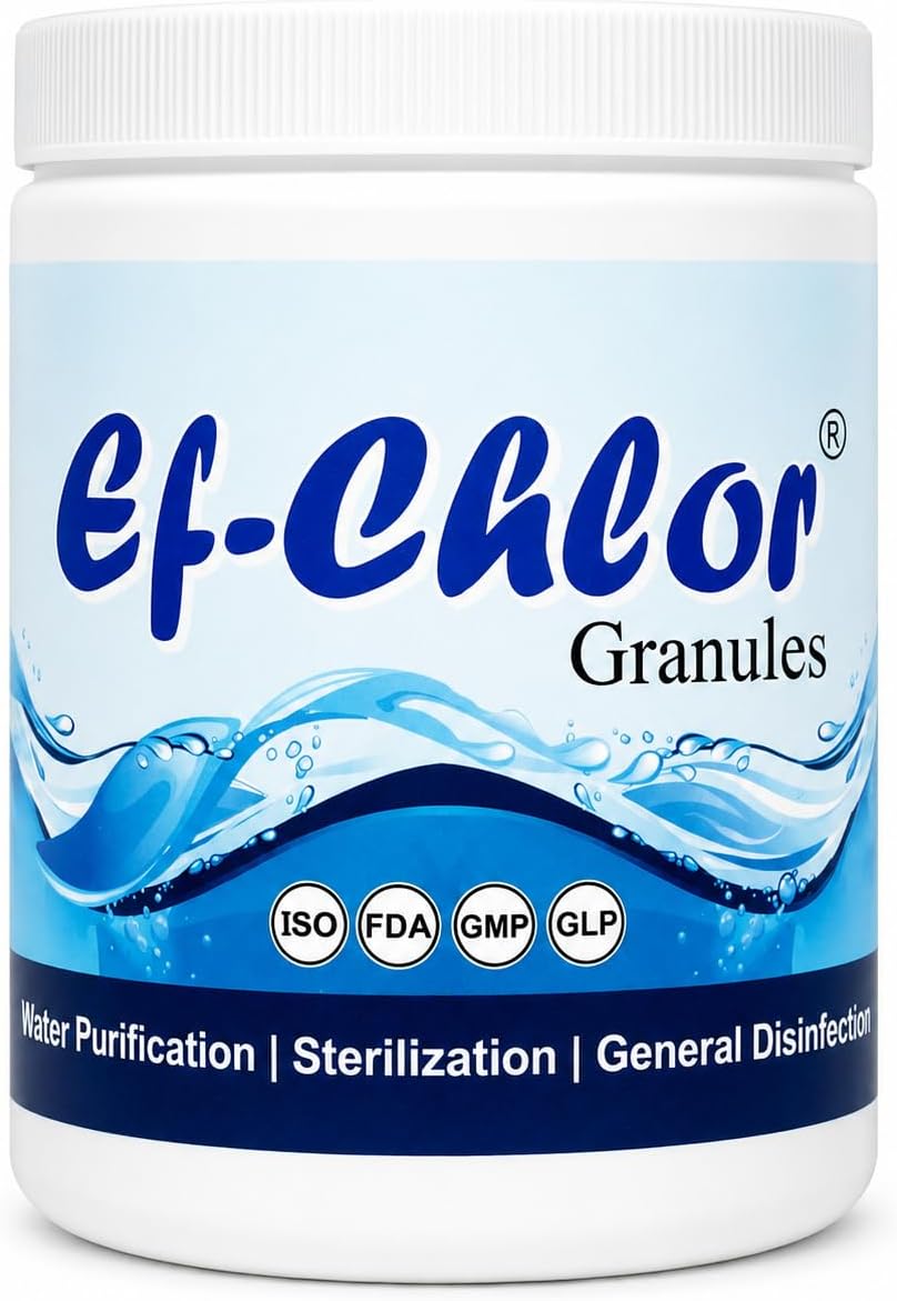 Ef-Chlor Water Purification Granules | Emergency Water Treatment | Treats up to 50,000 Litres | 1 kg Jar