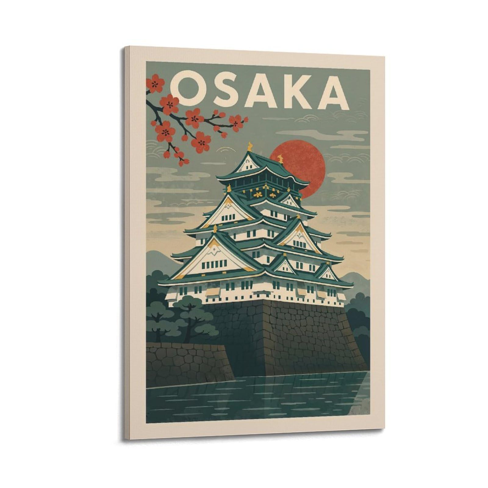 OKAHYS Vintage Travel Osaka Japan Poster Decorative Painting Canvas Wall Artworks Picture 08x12inch(20x30cm)