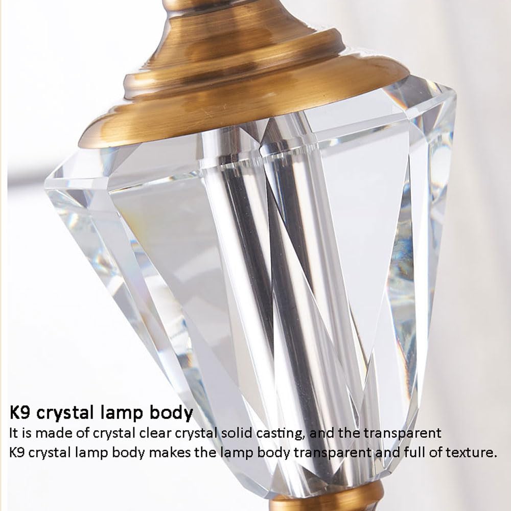 Kristall Nachttischlampe, moderna lampada da notte con luce fissa, perfetta per Schlafzimmer, Wohnzimmer und Büro