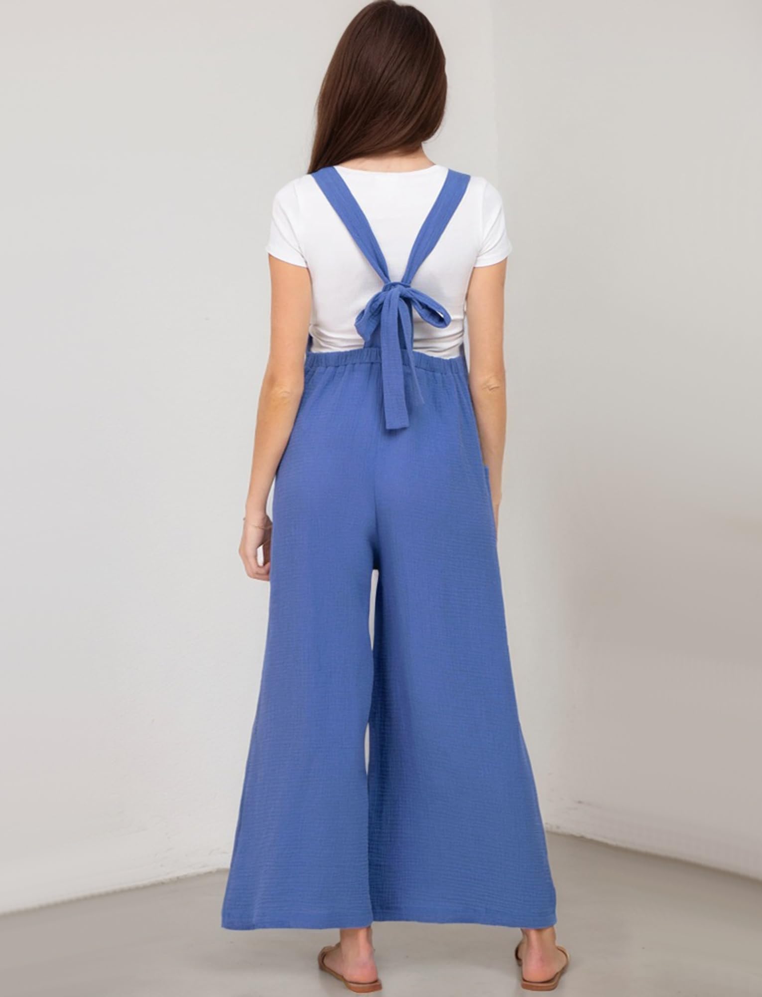 FEOYA Tuta Gravidanza a Zampa d'Elefante Salopette Maternità Larga Comoda Overalls Casual con Pantaloni Lunghi Ideale per Tutto il Giorno