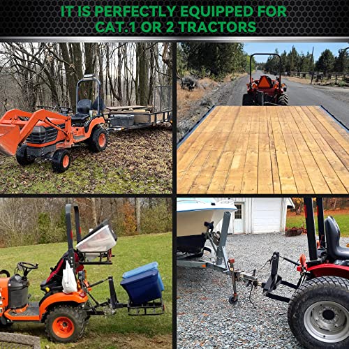 Rbhauto 3 Point Hitch Receiver, Heavy Duty 3 Point Trailer Quick Hitch Category 1 Drawbar Adapter Tractor Accessories For Kubota, Kioti, John Deere #TOP6