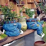 YIlanglang 2PCS Unique Denim Pants Flower Pot Decoration Resin Retro Jeans Shape Garden Figurines Planter Containers Ornaments for Home Lawn Yard Courtyard Denim Clothes Flower Vases Decor (2pcs)