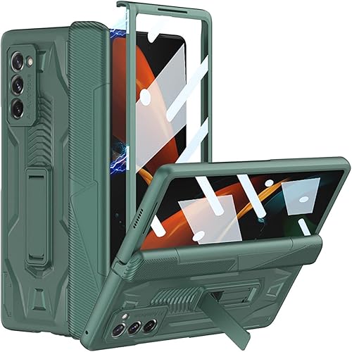 Miniatura 2 de Miimall Funda para Galaxy Z Fold 2 con protección de bisagra, protector de pantalla de alta transparencia, protector de bisagra magnético, soporte