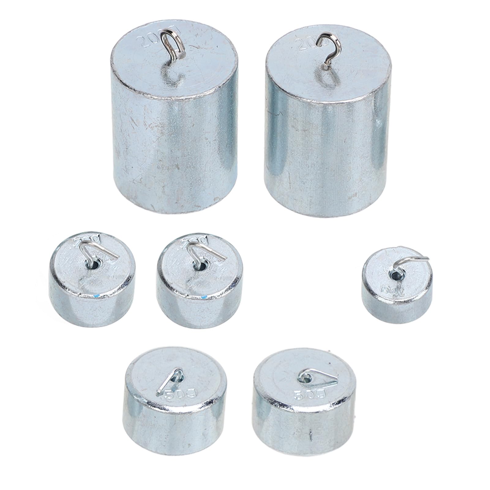 Pesi con Gancio Laboratorio 10g 20g 50g 200g Set di Pesi con Gancio Cromati Pesi con Gancio Scientifici per Laboratorio Scolastico