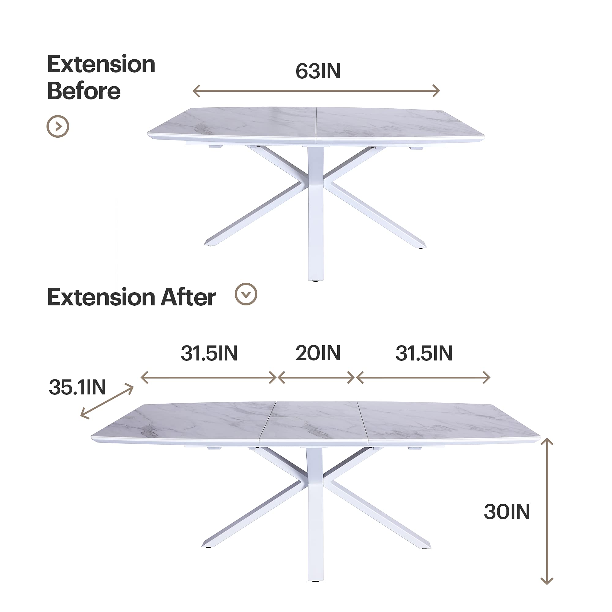 【新品】WHAT WE WANT WWW_EXTENSIONTABLE Amazon.com - Acanva Expandable Dining Table for 6-8 Seat