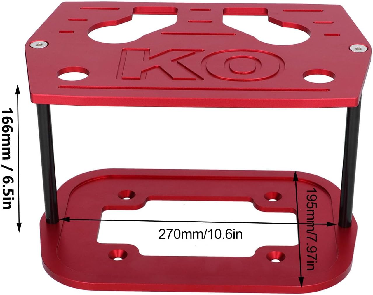 Battery Hold Down Tray Bracket Aluminum Ball Milled Battery Hold Down Bracket Metal Battery Tray Replacement Fit for 34/78 Batteries Red