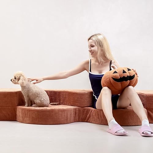 Miniatura 2 de Sofá cama plegable de 75 pulgadas, futón convertible de tamaño matrimonial, funda de pana de terciopelo lavable y espuma de alta densidad, colchón