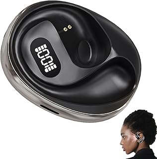 Auriculares inalámbricos de conducción ósea, impermeables, resistentes al sudor, deportivos de larga duración, construcción ergonómica de oreja abierta, color negro, rosa, para senderismo,