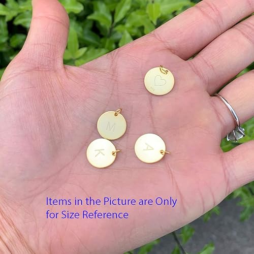 Miniatura 2 de Adabele Auténtica plata de ley A-Z 26 pequeños monograma alfabeto colgante redondo gota 0.472 in hipoalergénico para aretes, pulsera, collar,