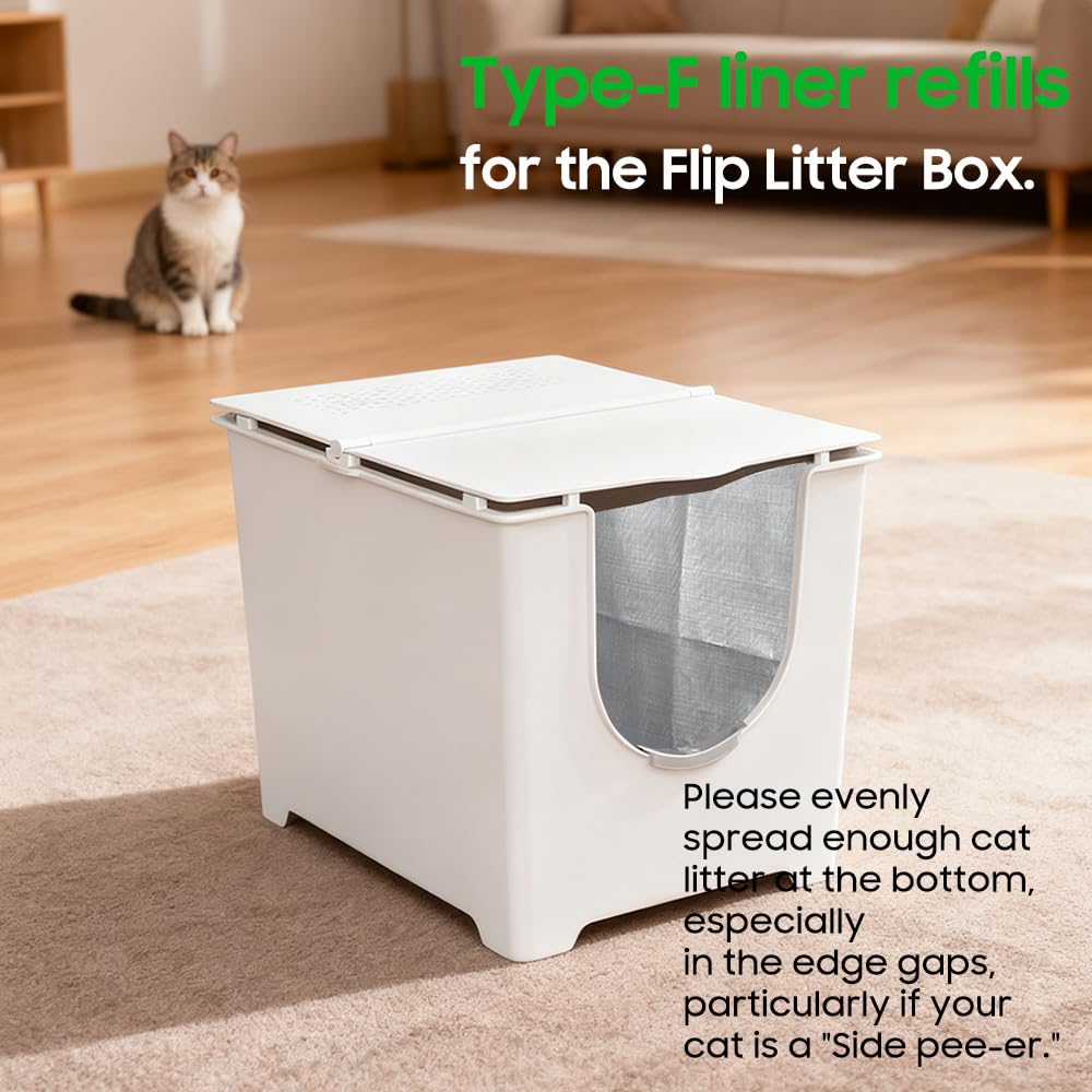 2 Stück, kompatibel mit Modkat Flip Katzentoiletteneinlagen, Typ F, wiederverwendbare Einlage Typ F mit Tragegriffen