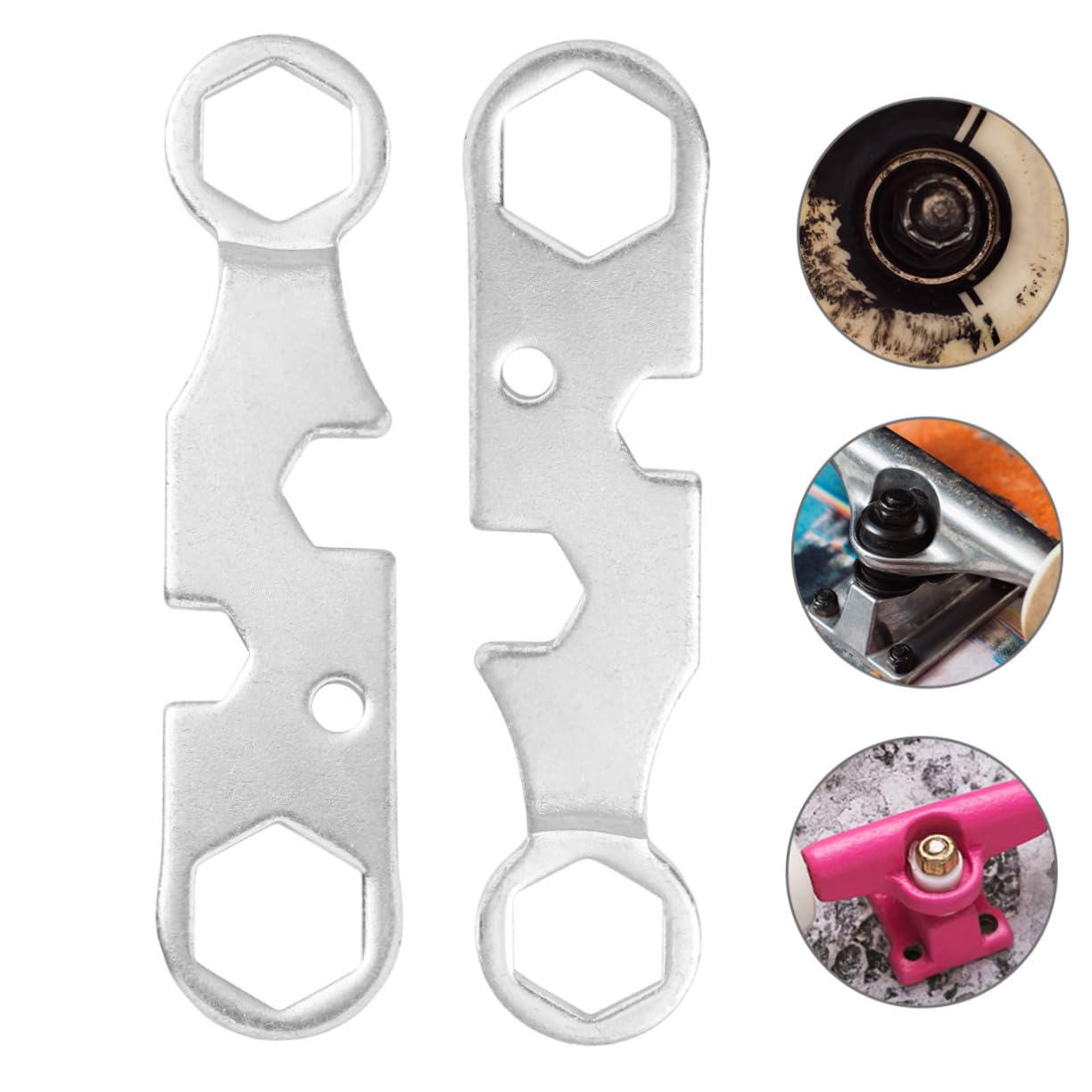 Totority Skateboard Wrench Set Tool for Skateboard Spanner Axle Nuts Easy to Carry Durable Metal Construction