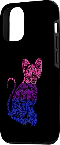 Miniatura 2 de Funda para iPhone 15 Pro Cat Sugar Skull LGBT-Q Bisexual Pride Bi Flag Color Kitten Case