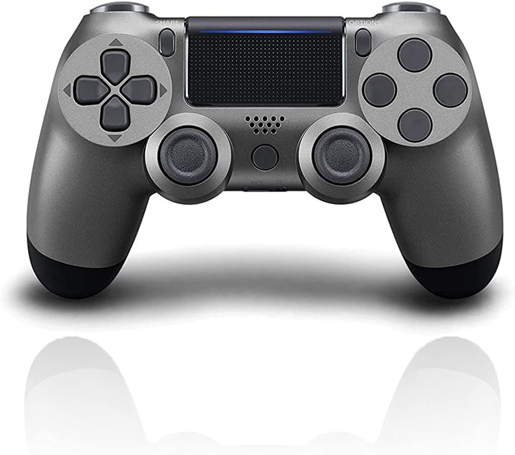 Wireless PS4 Controller Gamepad, Audio Function, Touch Screen, with USB Cable, 1000mAh, Non-Slip Handle, LED Light, Compatible with PS4/Pro/Slim/PC, Suitable as Gift