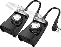 Vista 8 de G-Homa - Temporizador de amanecer a atardecer para exteriores con sensor de luz, impermeable, temporizador con 2 tomas de tierra para luces