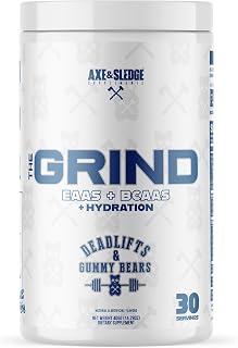 Axe & Sledge The Grind Essential Amino Acids |EAA & BCAA Powder |Muscle Recovery & Electrolytes for Hydration | Stimulant-Free, Vegan | 30 Servings, Deadlifts & Gummy Bears