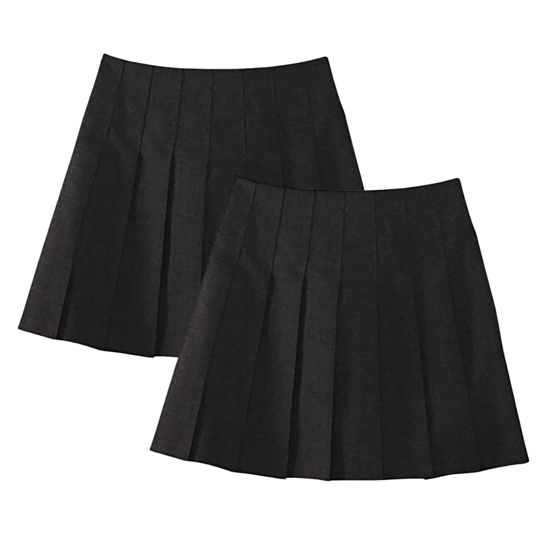 Gonne scolastiche per ragazze, confezione da 2 gonne a pieghe a coltello, gonna formale da donna con cerniera posteriore cucita gonna da ufficio, gonna estiva elasticizzata per uniforme