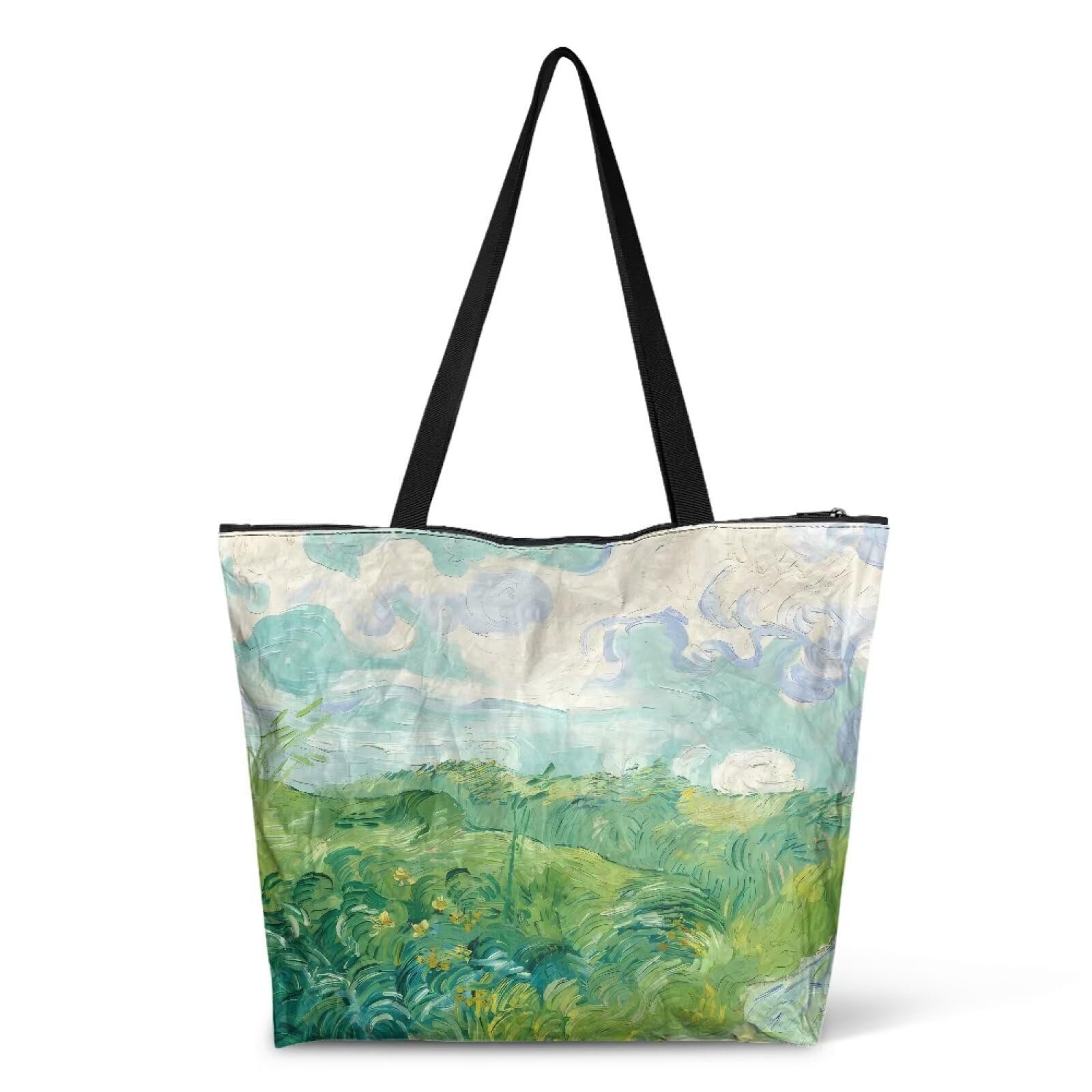Art Lover Zippered Tote Bag Waterproof Large Work Tote Bags, Artwork Women's Purse Handbags Travel Totes