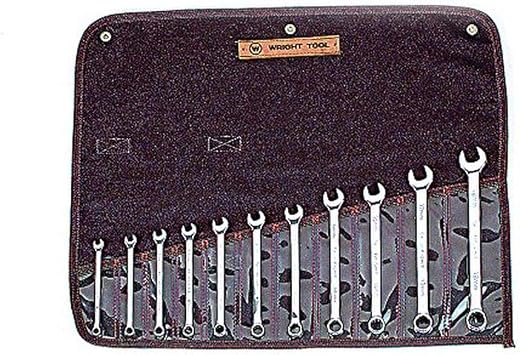 Wright Tool 950 Full Polish Metric 12 Point Combination Wrench Set 7mm - 19mm (11-Piece) , Silver