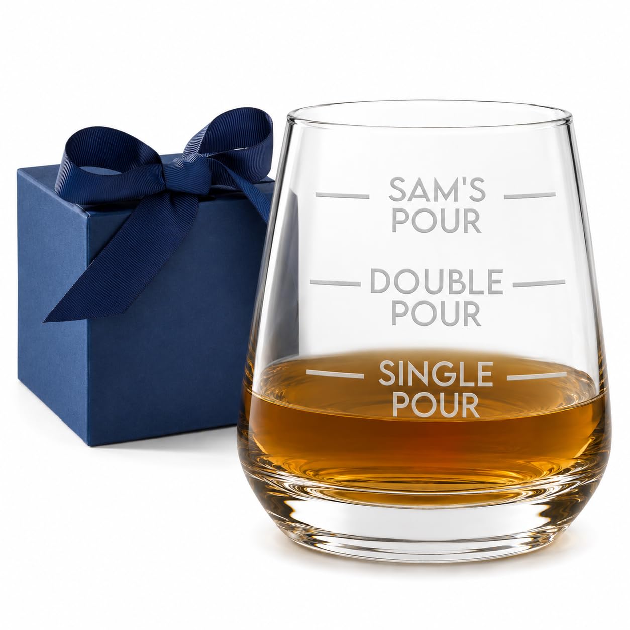 Personalised Engraved Whisky Glass | Custom Whiskey Tumbler Gift for Men | Funny Name Pour Label Laser | Engraved Scotch Bourbon Glass | Birthday, Father's Day, Retirement & Christmas Gift