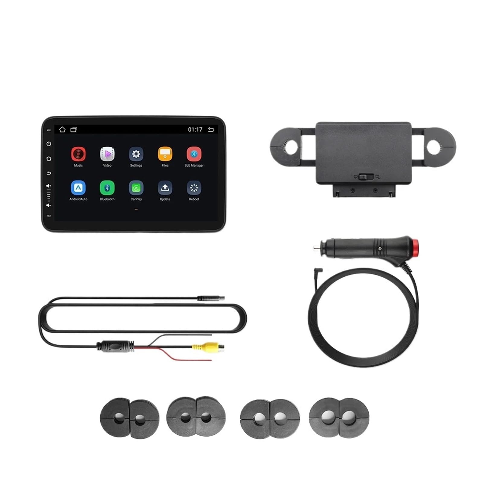 Monitor De Reposacabezas con Pantalla Táctil IPS For Tableta, Reproductor Música Y Vídeo En Línea For Asiento Trasero Coche FáCil Instalación para Viajes(ROM 32G 1PCS (WiFi))