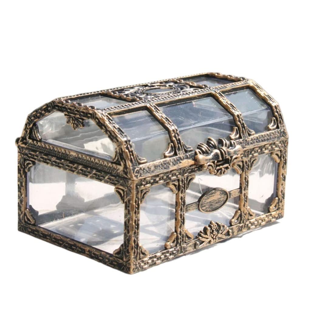 Boîte de rangement vintage pirate coffret bijoux femme et étui de voyage bois