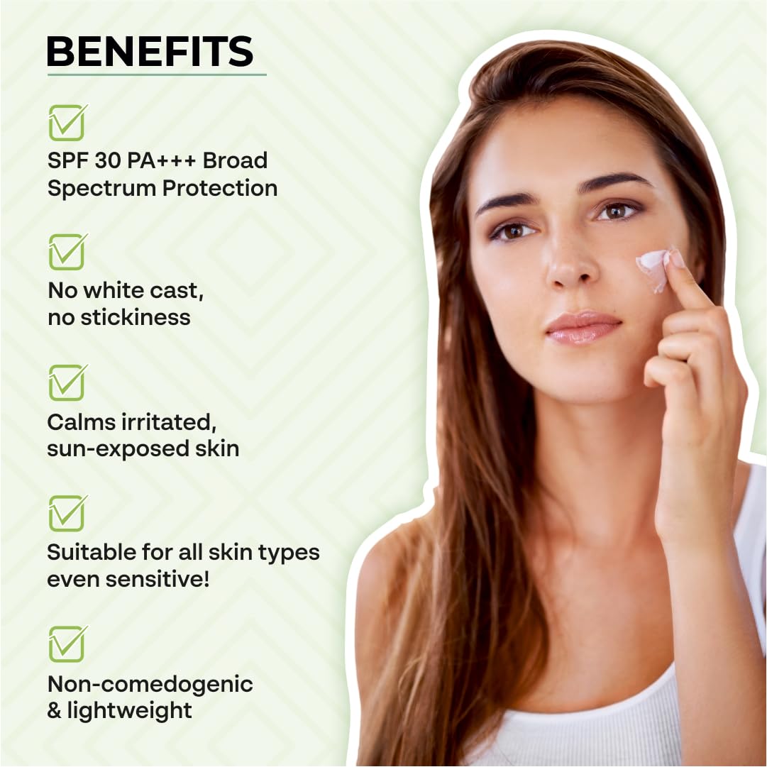 DR. SAKHIYA'S Aloe Vera Extract Sunscreen (50gm) / SPF 30 PA+++ Broad Spectrum - UVA & UVB for All Skin Types, Sun Protection Gel/Non-Sticky, Non Greasy, Waterproof, No White Cast 3