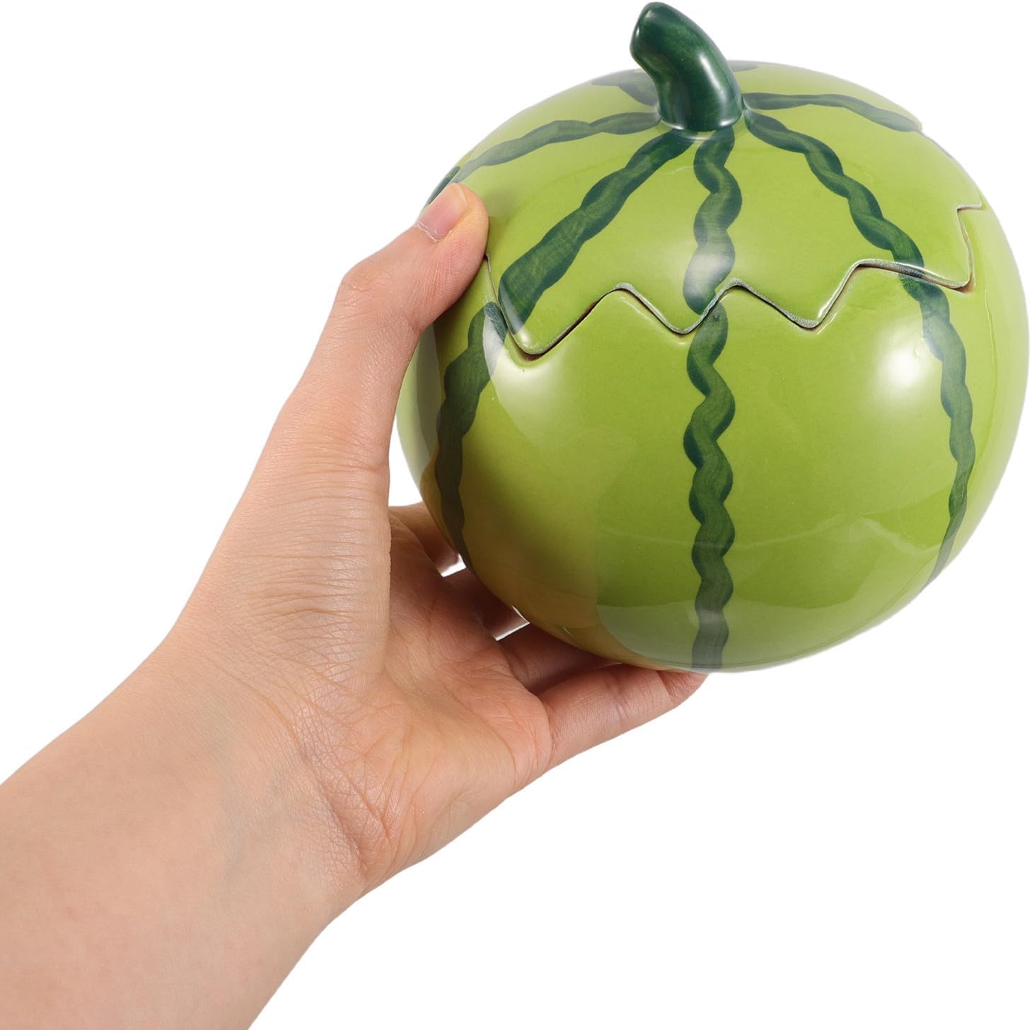 Ceramic Bowl Watermelon Shape with Lid for Ramen and Rice