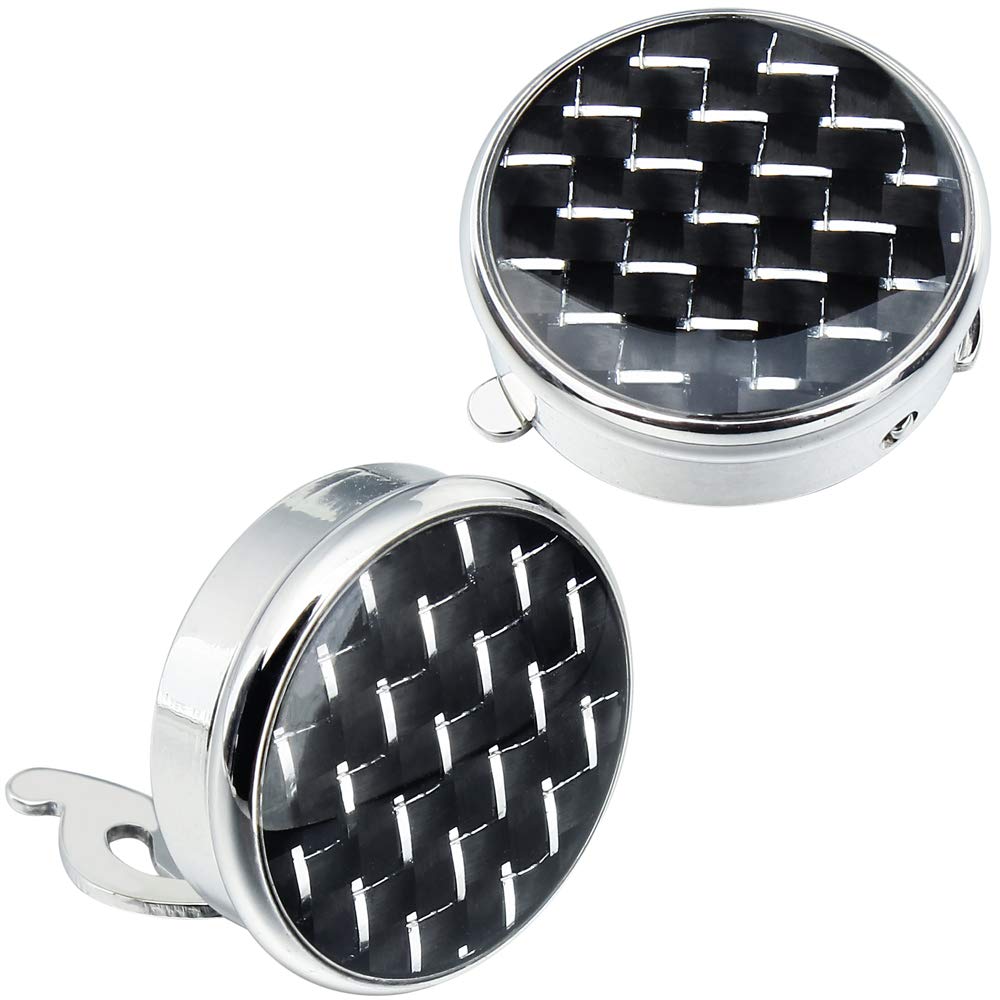 HAWSON Button Cover Cufflinks Finished in Round Carbon Fiber for Men's Normal Shirt