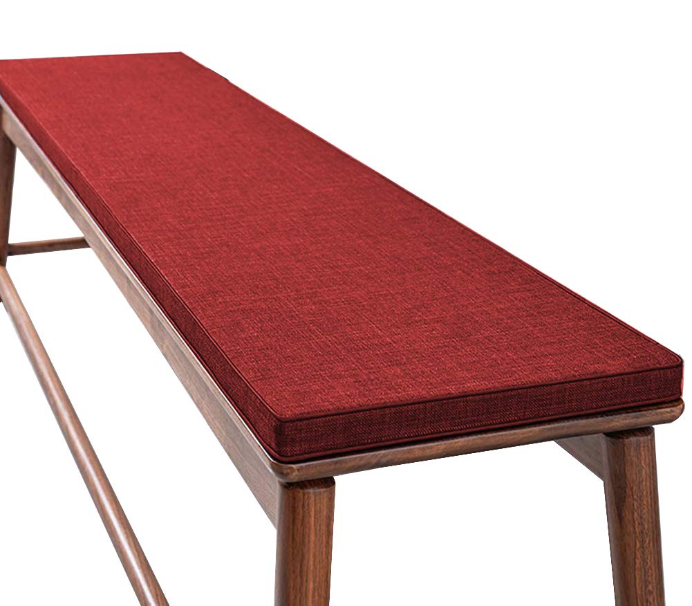 Coussin de banc de jardin imperméable rouge 150x40 cm avec mousse souple 3 cm