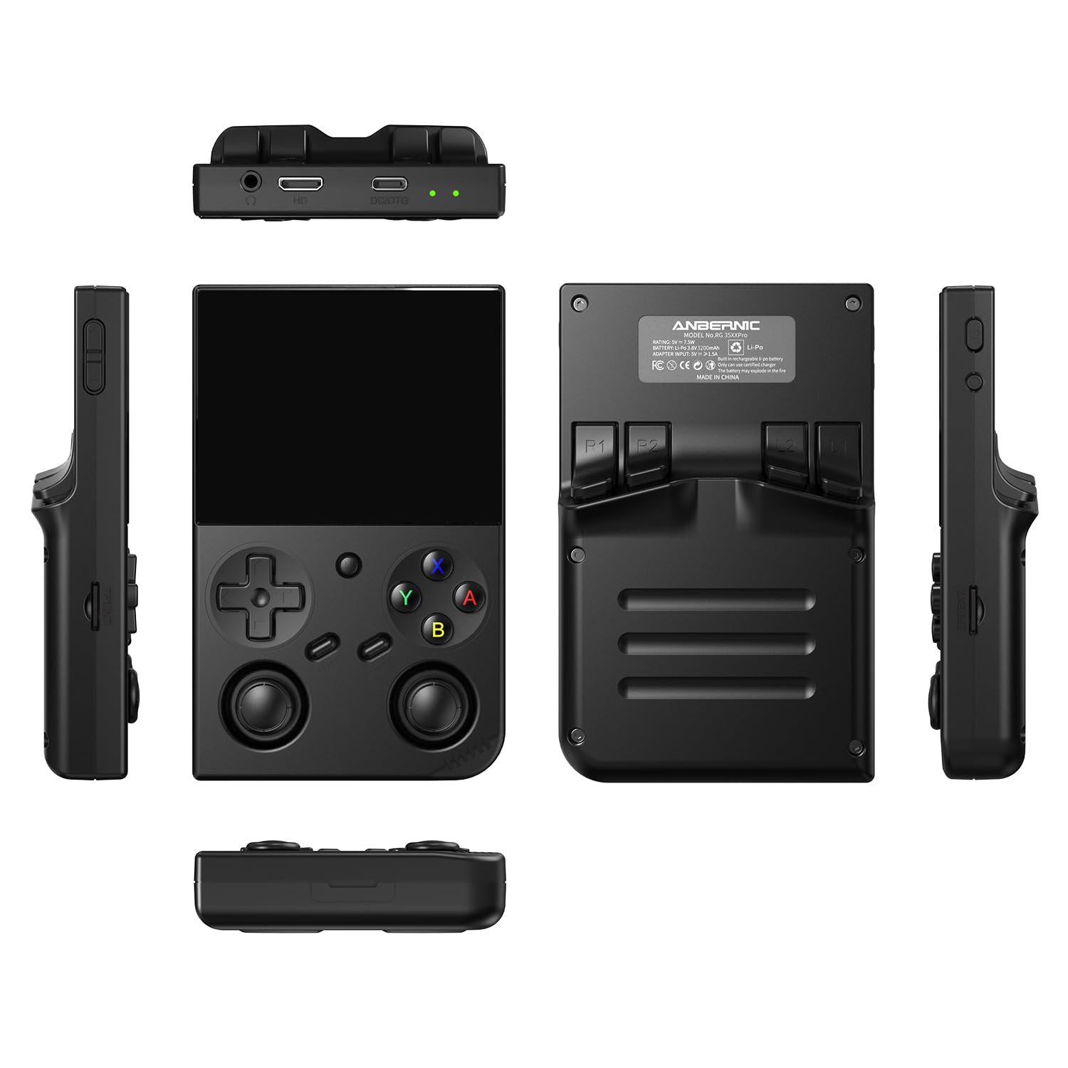 RG35XX Pro Console di gioco portatile retrò schermo IPS da 3,5 pollici scheda di gioco da 64 GB RG35XX Pro Linux OS Player batteria da 3200 mAh compatibile con Bluetooth WiFi RG35XXPro Nero