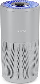 SLEVOO Air Purifier for Home Bedroom up to 1015 ft , Allergies Pet Hair, 3-in-1 Filter with hepa Air Purifier, Ultra Quiet 24 DB Sleep Mode,Aromatherapy,clean for Allergies,Pollutants,Smoke Grey