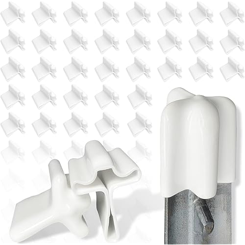 50 Pcs T Post Caps, Safe T-Post Cap Vinyl Safety Topper for Fence Stakes, White