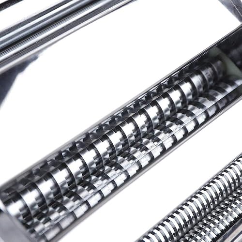 Miniatura 6 de Máquina eléctrica de pasta con 2 cuchillas, grosor ajustable, 6 velocidades, masa de masa, fideos, máquina para hacer pasta para cocina del hogar,