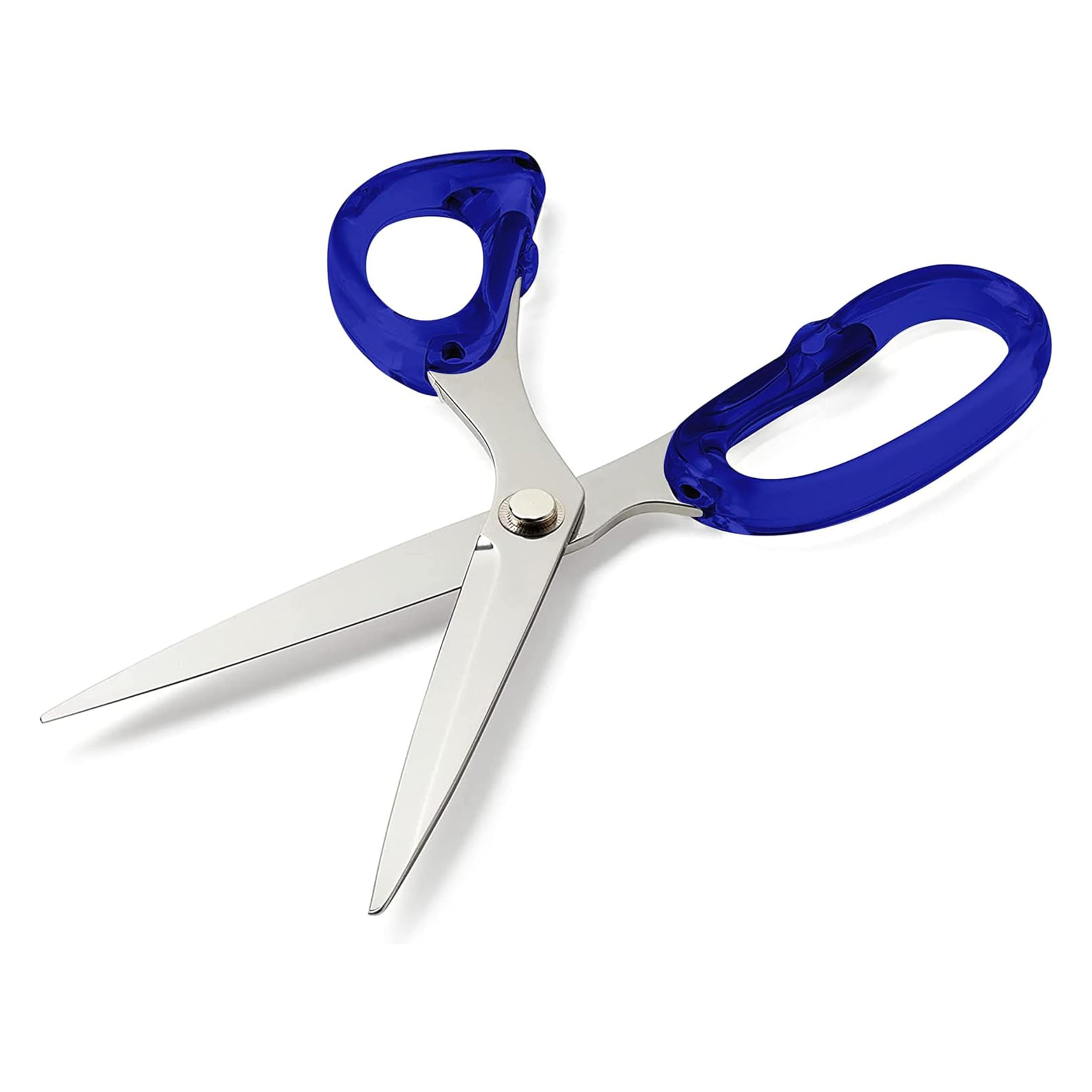 OfficeGoods 9” Stainless Steel Acrylic Scissors for Office and Home - Aesthetic and Sharp All Purpose Scissors, Perfect for Sewing, Arts and Crafts - Blue Silver Metal